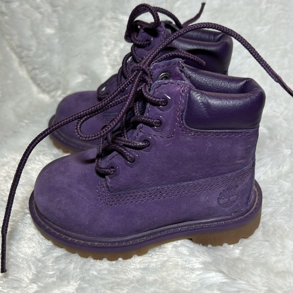 Timberland Toddler Premium Waterproof Boots Purple Size 4 - Picture 4 of 8